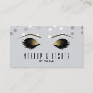 White Silver Lights Makeup Eyelashes Beauty Spa Visitekaartje