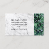 White Silver Marble Glitter Texture Event Planning Visitekaartje (Achterkant)