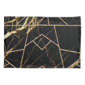 White Silver Marble Roos Black Glitter Throw Pill Kussensloop (Achterkant)