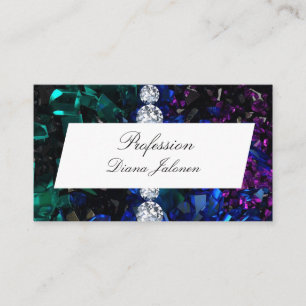 White Silver Marble Roos Black Glitter Visitekaartje