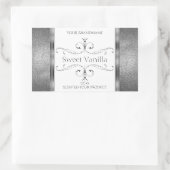 White Silver Product Labels Glitter Decor (Tas)