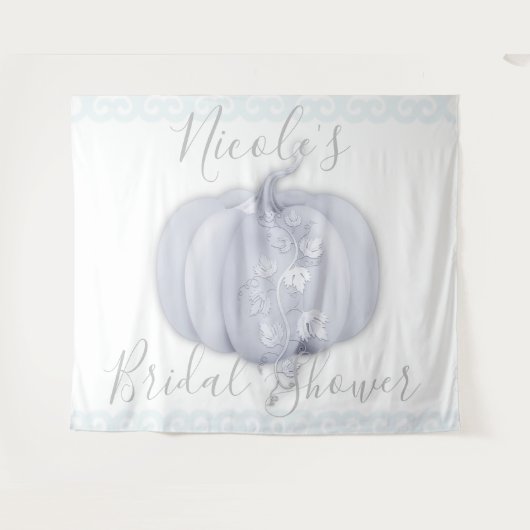 White Silver Pumpkin Storybook Weddenschap Tapestr Wandkleed (Voorkant (horizontaal))