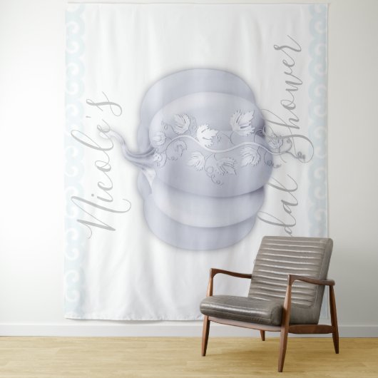 White Silver Pumpkin Storybook Weddenschap Tapestr Wandkleed (In situ)