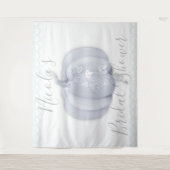 White Silver Pumpkin Storybook Weddenschap Tapestr Wandkleed (Voorkant)