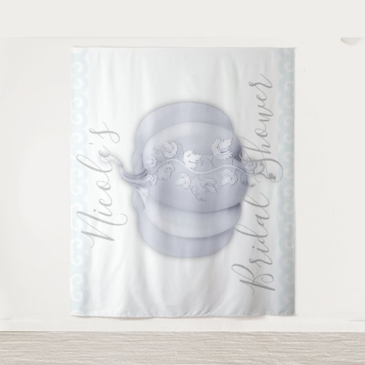 White Silver Pumpkin Storybook Weddenschap Tapestr Wandkleed (Voorkant)