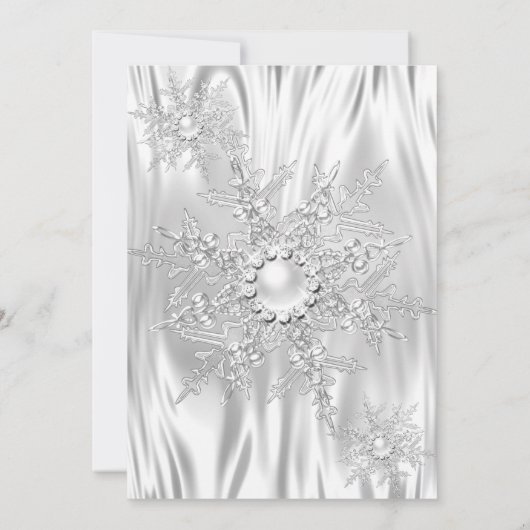White Silver Winter Wonderland Kerstfeest Kaart (Achterkant)