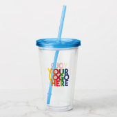 White Simple Business Logo Acryl Drinkbeker (Achterkant)