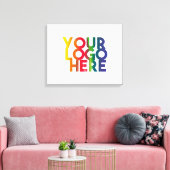 White Simple Business Logo Canvas Afdruk (Insitu (Woonkamer))