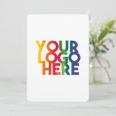 White Simple Business Logo Company Note Card Bedankkaart (Staand voorkant)