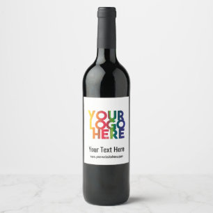 White Simple Business Logo Label Wijn Etiket