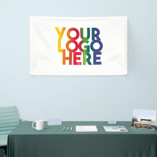 White Simple Business Logo Spandoek (Beurs)