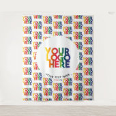 White Simple Business Logo & Tagline Wandkleed (Voorkant)