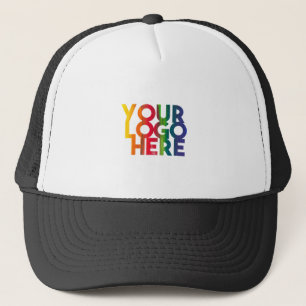 White Simple Business Logo Trucker Pet