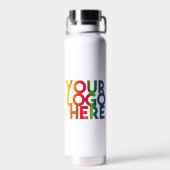 White Simple Business Logo Waterfles (Achterkant)