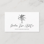 White Simple Classic Tree Palm Visitekaartje (Voorkant)