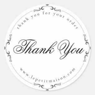White Simple Dankjewel Vlaamse  Elegant Ronde Sticker