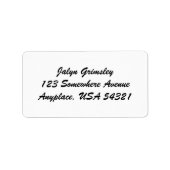 White Simple Plain Cursive Adresetiketten Etiket (Voorkant)