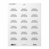 White Simple Plain Cursive Adresetiketten Etiket (Full Sheet)