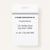 White Simple Professional Employee Custom Photo Badge (Achterkant)