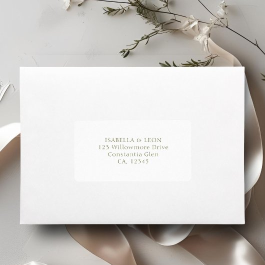 White | Simple Wedding Address Etiket