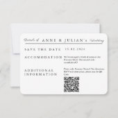 White Simple Wedding Invitation Details Card (Devant)