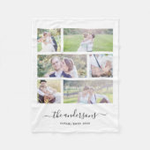 White Six Collage Family Name Calligraphy Fleece Deken (Voorkant)
