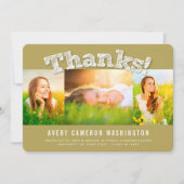 White Sketting Bedankt 3 Foto modern Afstuderen Aankondiging (Voorkant)