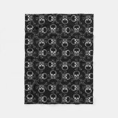 White Skull and Crossbones graphic Pattern Fleece Deken (Voorkant)