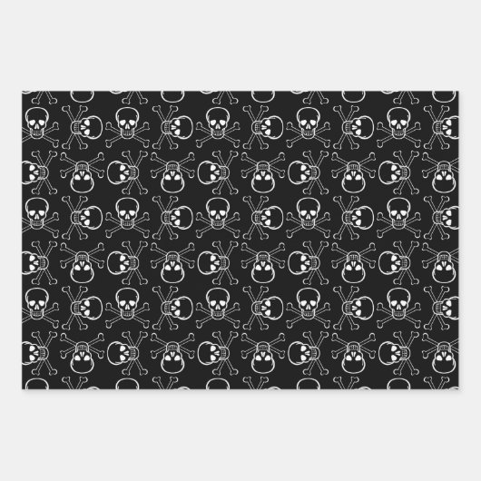 White Skull and Crossbones graphic Pattern Inpakpapier Vel (Voorkant)