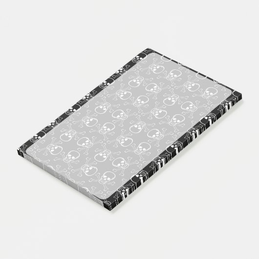 White Skull and Crossbones graphic Pattern Post-it® Notes (Schuin)