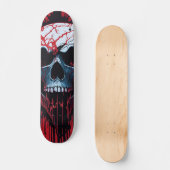 White Skull, Red & Black - Numb Skulls Design Skateboard (Voorkant)