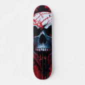 White Skull, Red & Black - Numb Skulls Design Skateboard (Voorkant)