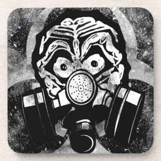 White Skull/w Gas Mask Drankjes Onderzetter