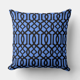 White Sky Blue Moroccan Trellis Decor Pillow Kussen