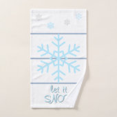 White Slate Blue Geometric Lines Snowflakes (Serviette à main)