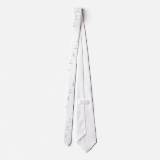 White Sloop Sailboot Stropdas (Achterkant)