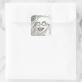 White Smile Vierkante Sticker (Tas)