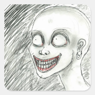White Smile Vierkante Sticker