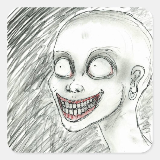 White Smile Vierkante Sticker (Voorkant)