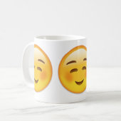 White Smilling Face Emoji Koffiemok (Voorkant links)