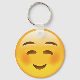 White Smilling Face Emoji Sleutelhanger