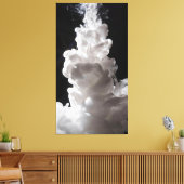 White smoke slowly rising with a black background canvas afdruk (Insitu (Woonkamer))