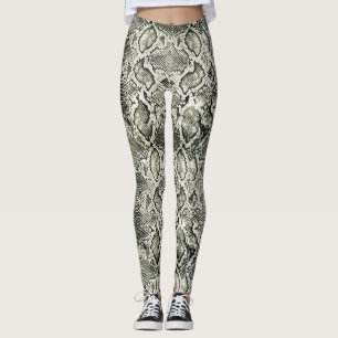White Snake print Leggings