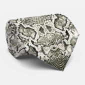 White Snake print Stropdas (Opgerold)