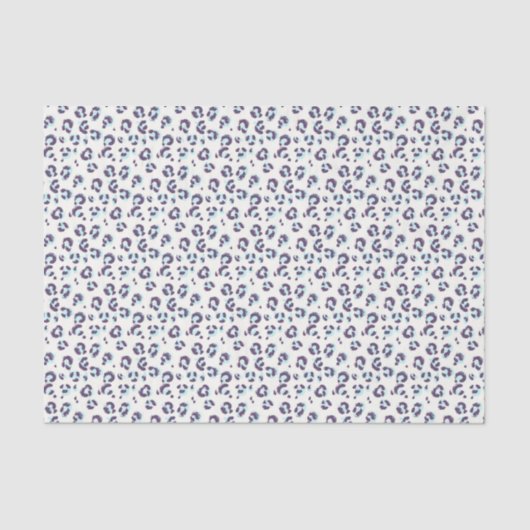 White Sneeuwleopard Animal Print Tissuepapier (Voorkant)