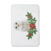 White Snow Christmas Owl Badmat (Voorkant Verticaal)