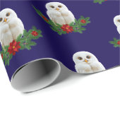 White Snow Christmas Owl Cadeaupapier (Rol Hoek)