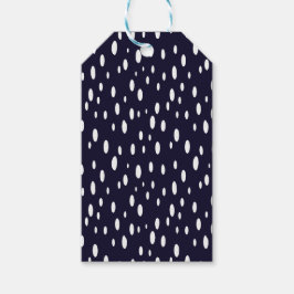 White Snow Dot Pattern Satin Cadeaulabel