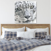 White Snow Leopard Natuur Foto Canvas Afdruk (Insitu (Slaapkamer))