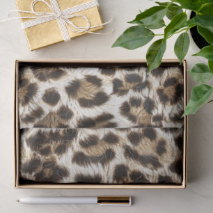 White Snow Leopard Print Safari Party ID1157 Tissuepapier